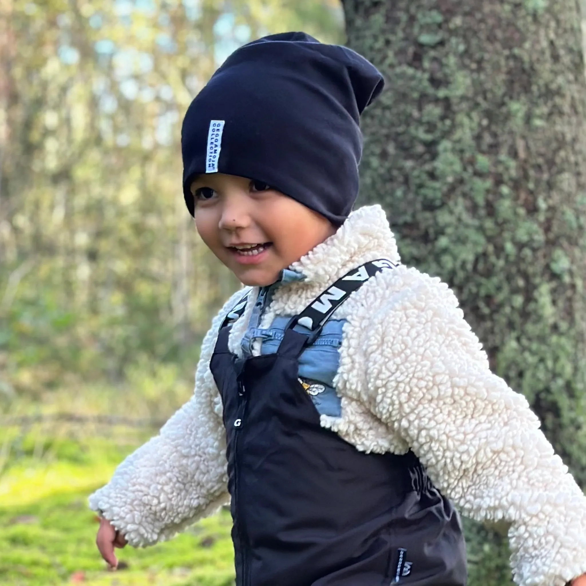 Barn Geggamoja Tunna Mössor<Mössa Topline Svart