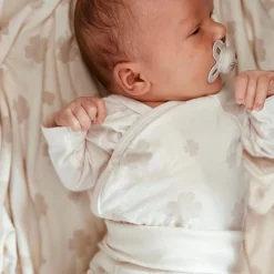 Barn Geggamoja Bodys|Nyfödd<Omlottbody Bambu Klöver Beige