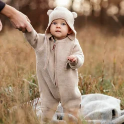 Barn Geggamoja Overaller|Fleecekläder<Overall Ullfleece Beige