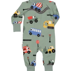 Barn Geggamoja Pyjamas Heldräkt|Bambukläder<Pyjamas Bambu Traktor Grön