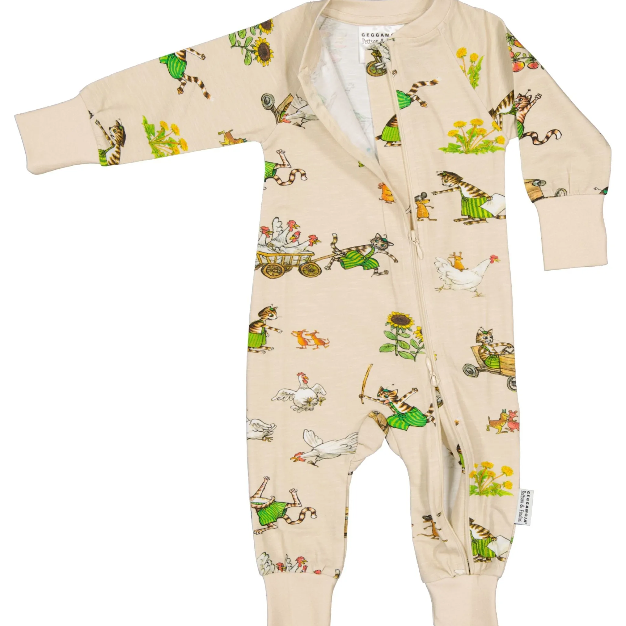 Barn Geggamoja Pyjamas Heldräkt<Pyjamas Pettson och Findus Beige
