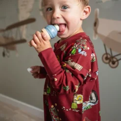 Barn Geggamoja Pyjamas Heldräkt<Pyjamas Pettson och Findus Röd- Julpyjamas