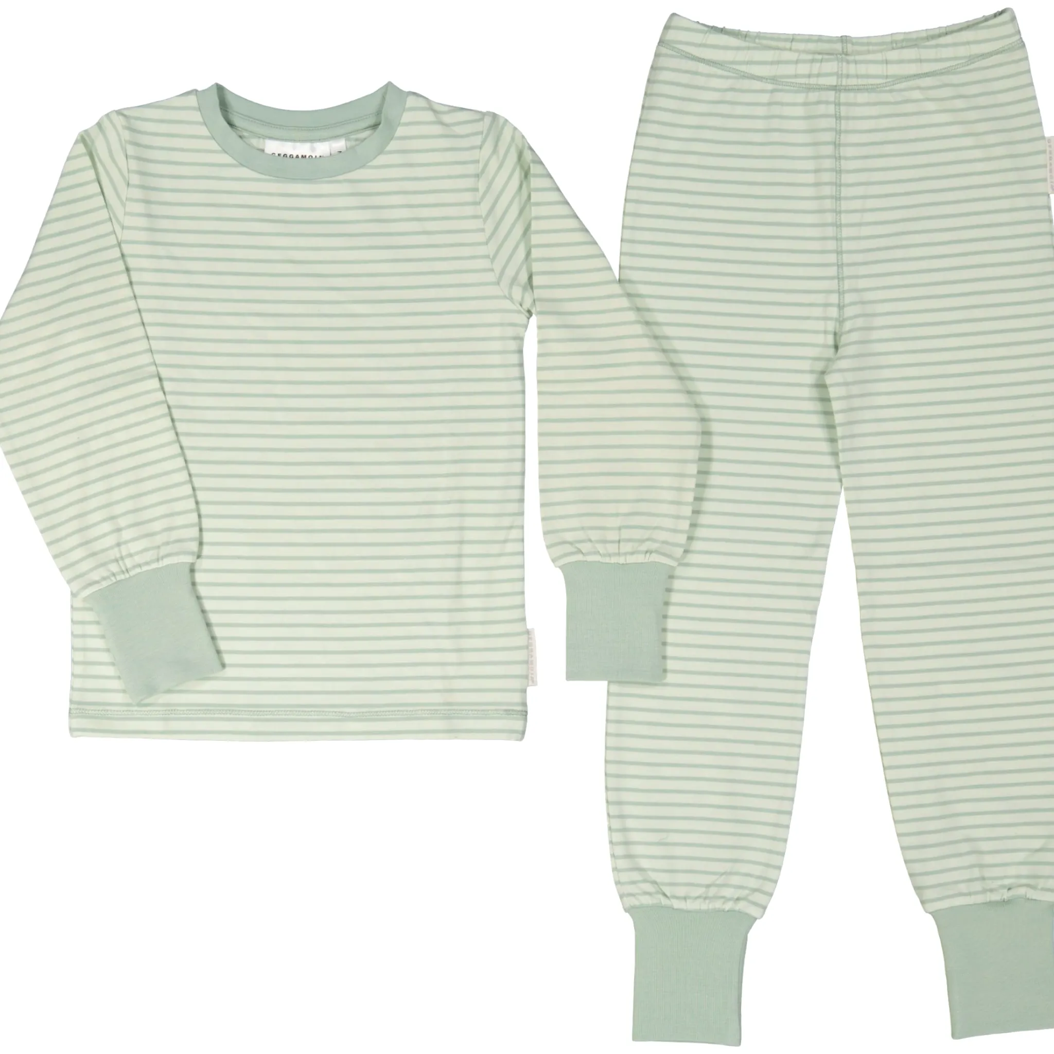 Barn Geggamoja Pyjamas Tvådelad|Bambukläder<Pyjamas tvådelad Bambu Classic Ljusgrön/Grön