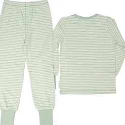 Barn Geggamoja Pyjamas Tvådelad|Bambukläder<Pyjamas tvådelad Bambu Classic Ljusgrön/Grön
