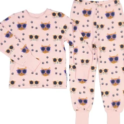 Barn Geggamoja Pyjamas Tvådelad|Bambukläder<Pyjamas tvådelad Bambu Cool Cats Rosa