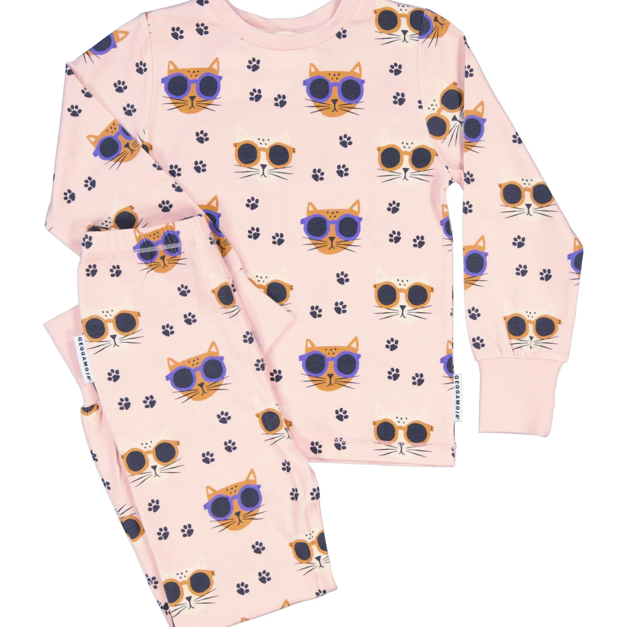 Barn Geggamoja Pyjamas Tvådelad|Bambukläder<Pyjamas tvådelad Bambu Cool Cats Rosa