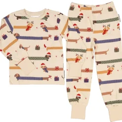 Barn Geggamoja Pyjamas Tvådelad|Bambukläder<Pyjamas tvådelad Bambu Jultaxar