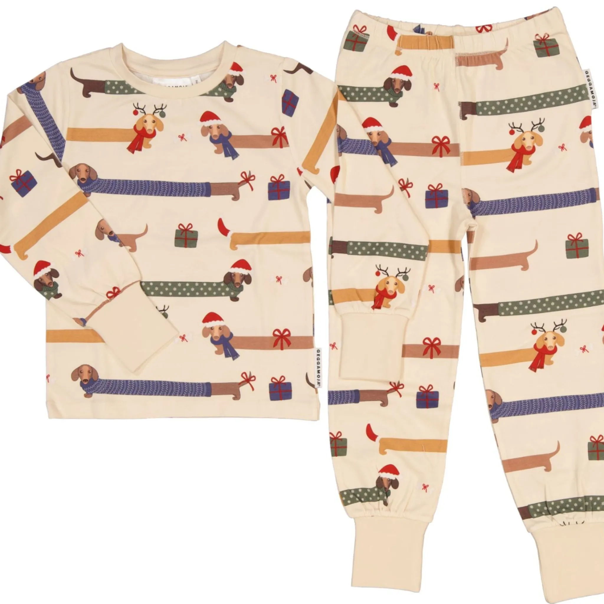 Barn Geggamoja Pyjamas Tvådelad|Bambukläder<Pyjamas tvådelad Bambu Jultaxar