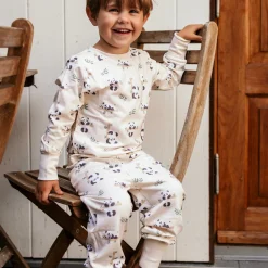 Barn Geggamoja Pyjamas Tvådelad|Bambukläder<Pyjamas tvådelad Bambu Panda Beige