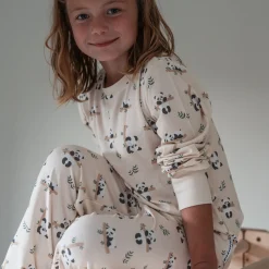 Barn Geggamoja Pyjamas Tvådelad|Bambukläder<Pyjamas tvådelad Bambu Panda Beige