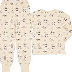 Barn Geggamoja Pyjamas Tvådelad|Bambukläder<Pyjamas tvådelad Bambu Panda Beige