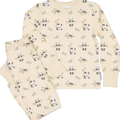 Barn Geggamoja Pyjamas Tvådelad|Bambukläder<Pyjamas tvådelad Bambu Panda Beige
