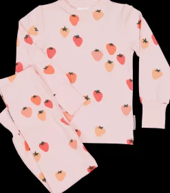 Barn Geggamoja Pyjamas Tvådelad|Bambukläder<Pyjamas tvådelad Bambu Strawberry