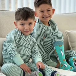 Barn Geggamoja Pyjamas Tvådelad<Pyjamas tvådelad Grön/Navy