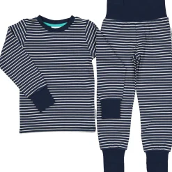 Barn Geggamoja Pyjamas Tvådelad<Pyjamas tvådelad Navy/Beige