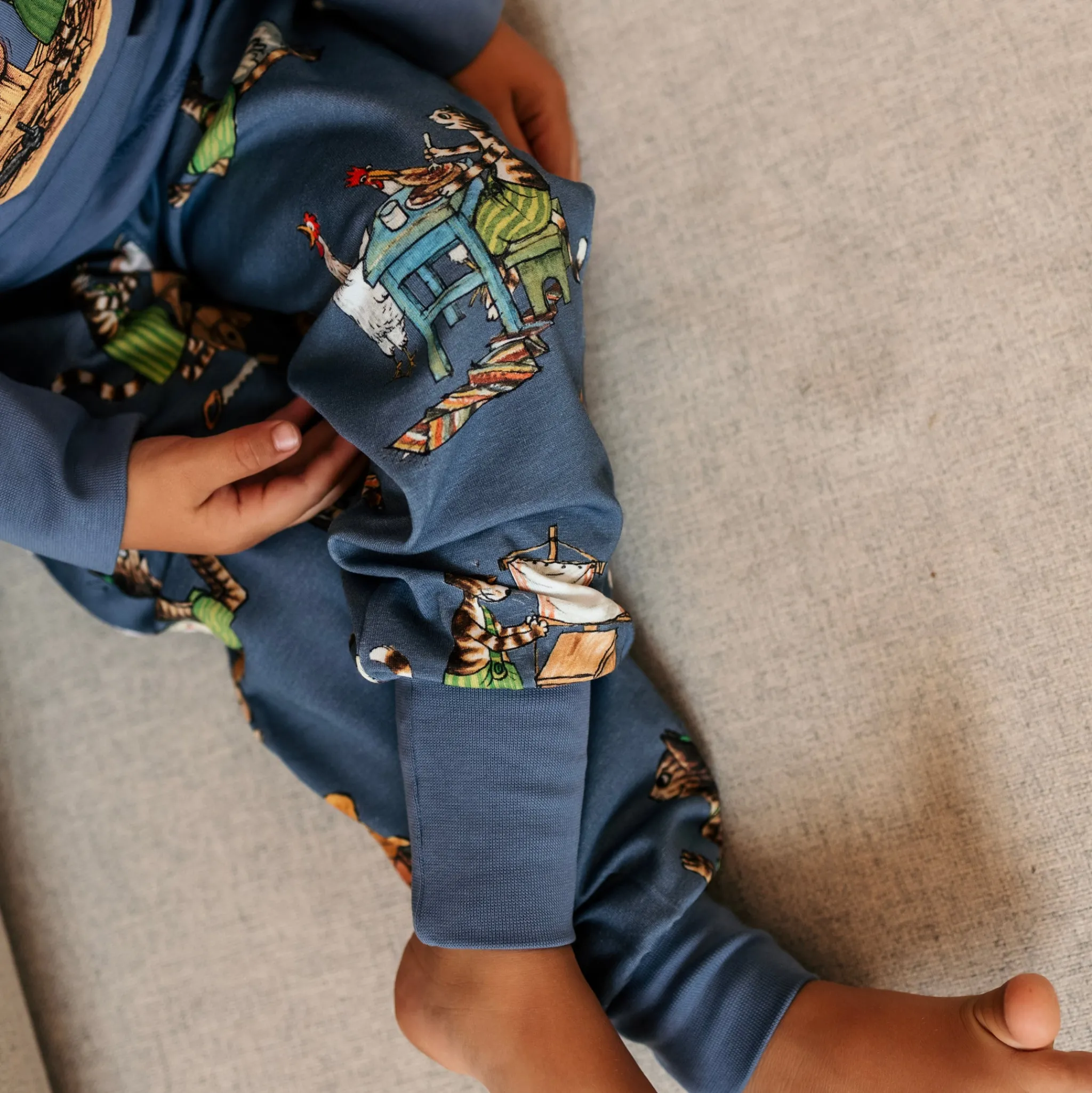 Barn Geggamoja Pyjamas Tvådelad<Pyjamas tvådelad Pettson och Findus Blå