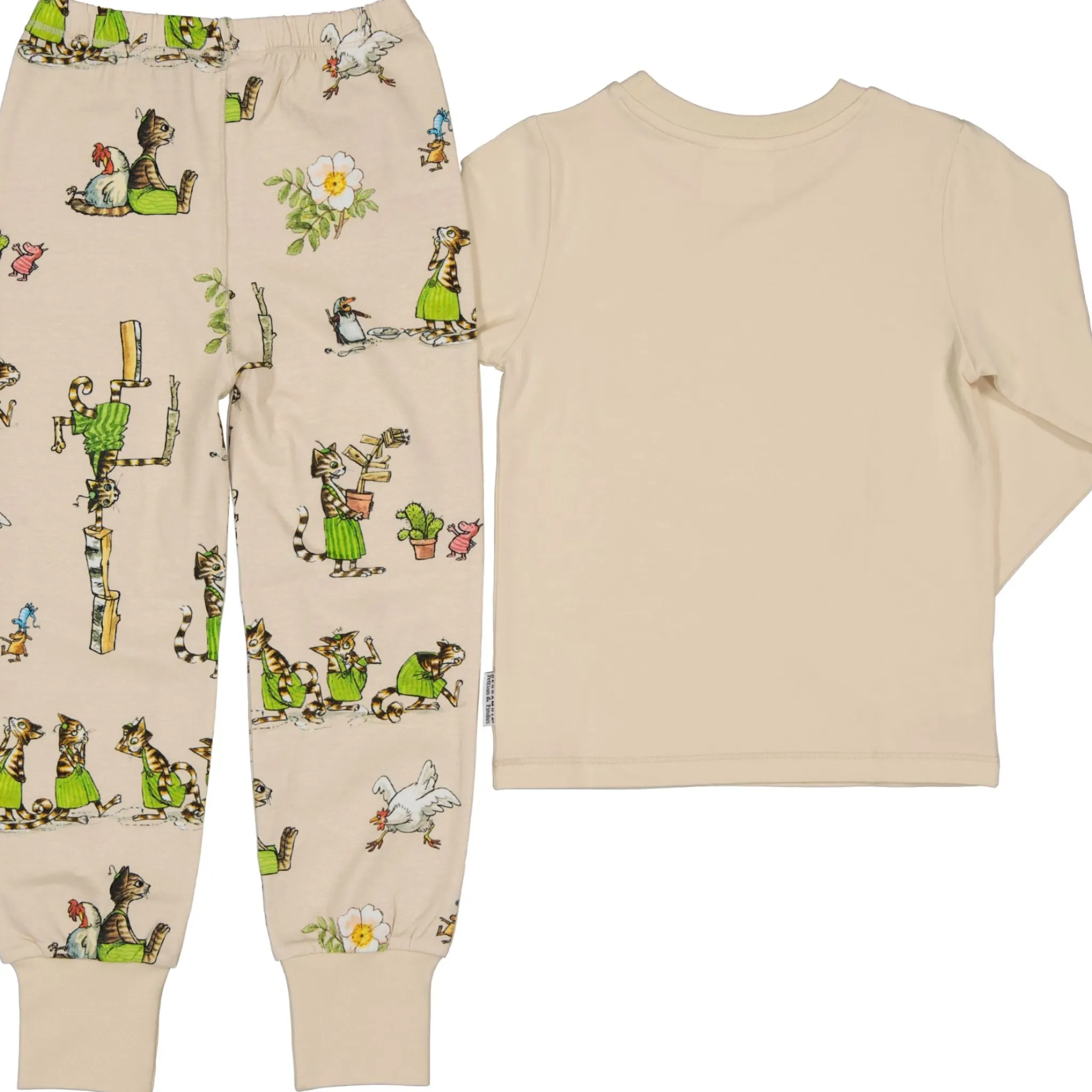 Barn Geggamoja Pyjamas Tvådelad<Pyjamas tvådelad Pettson och Findus Beige