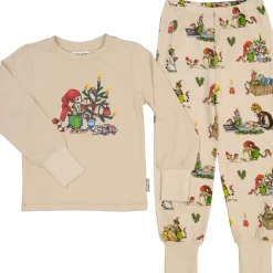 Barn Geggamoja Pyjamas Tvådelad<Pyjamas tvådelad Pettson och Findus Beige - Julpyjamas