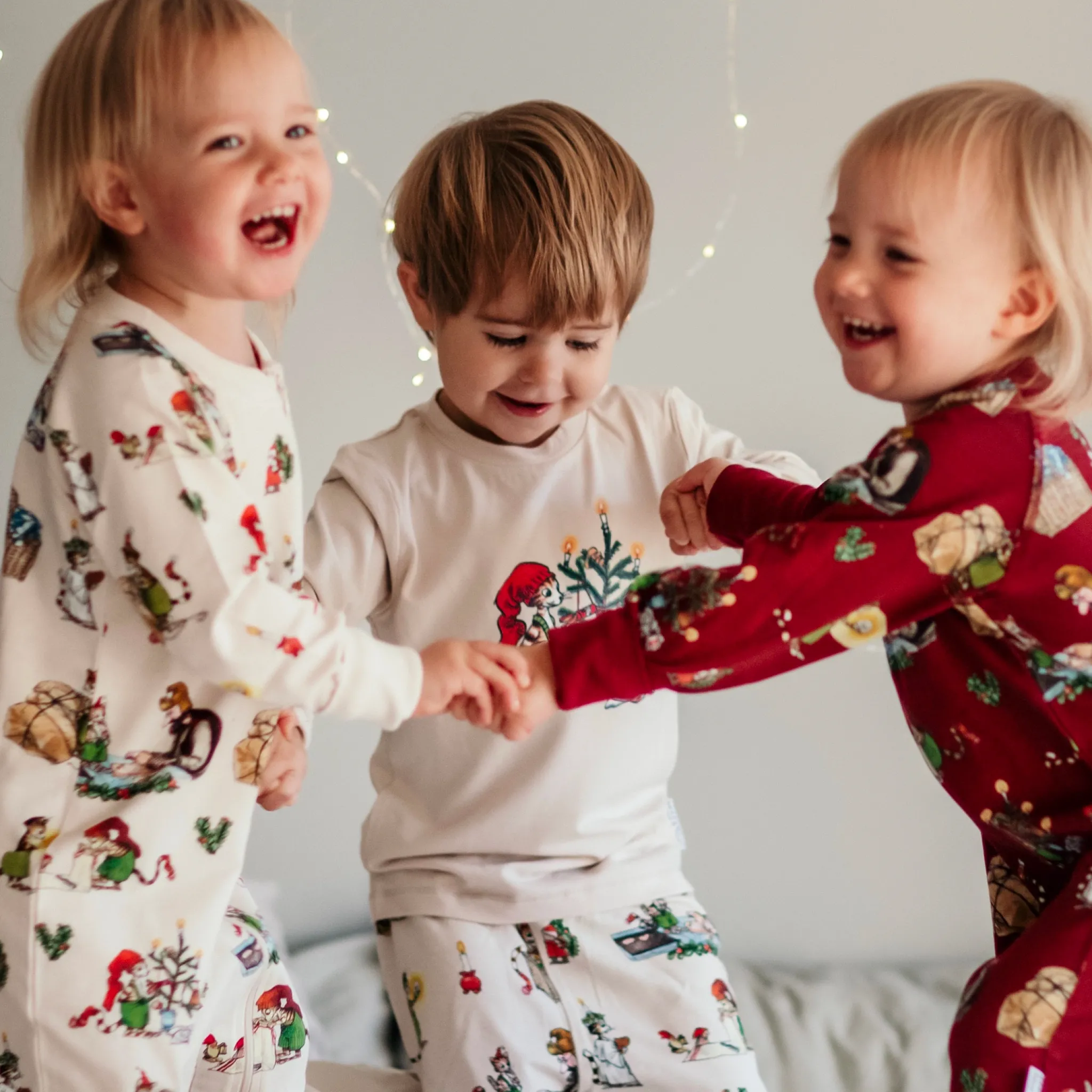 Barn Geggamoja Pyjamas Tvådelad<Pyjamas tvådelad Pettson och Findus Beige - Julpyjamas