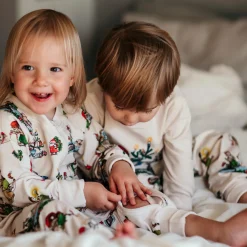 Barn Geggamoja Pyjamas Tvådelad<Pyjamas tvådelad Pettson och Findus Beige - Julpyjamas