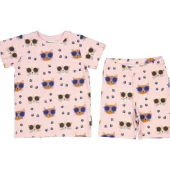 Barn Geggamoja Shorts|T-Shirts<Pyjamas-set Bambu Cool Cats Rosa