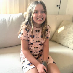 Barn Geggamoja Shorts|T-Shirts<Pyjamas-set Bambu Cool Cats Rosa