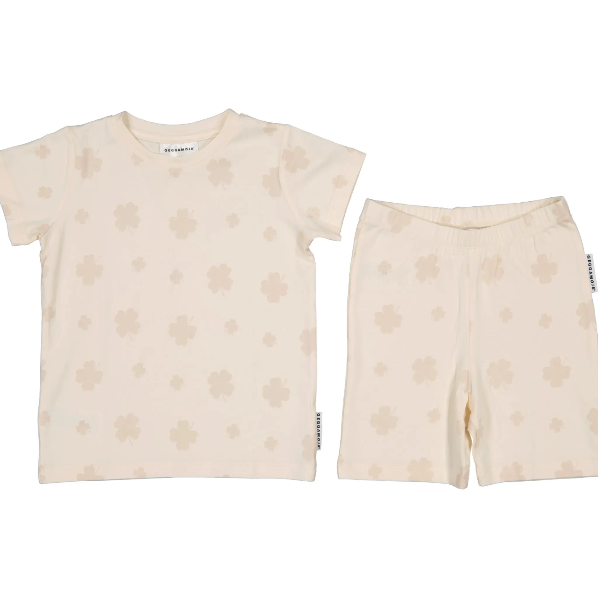 Barn Geggamoja Shorts|T-Shirts<Pyjamas-set Bambu Klöver Beige