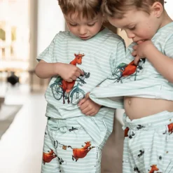 Barn Geggamoja Shorts|T-Shirts<Pyjamas-set Mamma Mu och Kråkan Mint/Vit