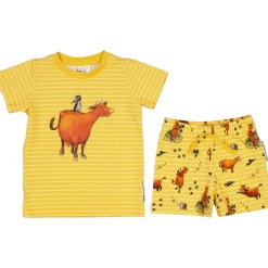 Barn Geggamoja Shorts|T-Shirts<Pyjamas-set Mamma Mu och Kråkan Gul/Vit