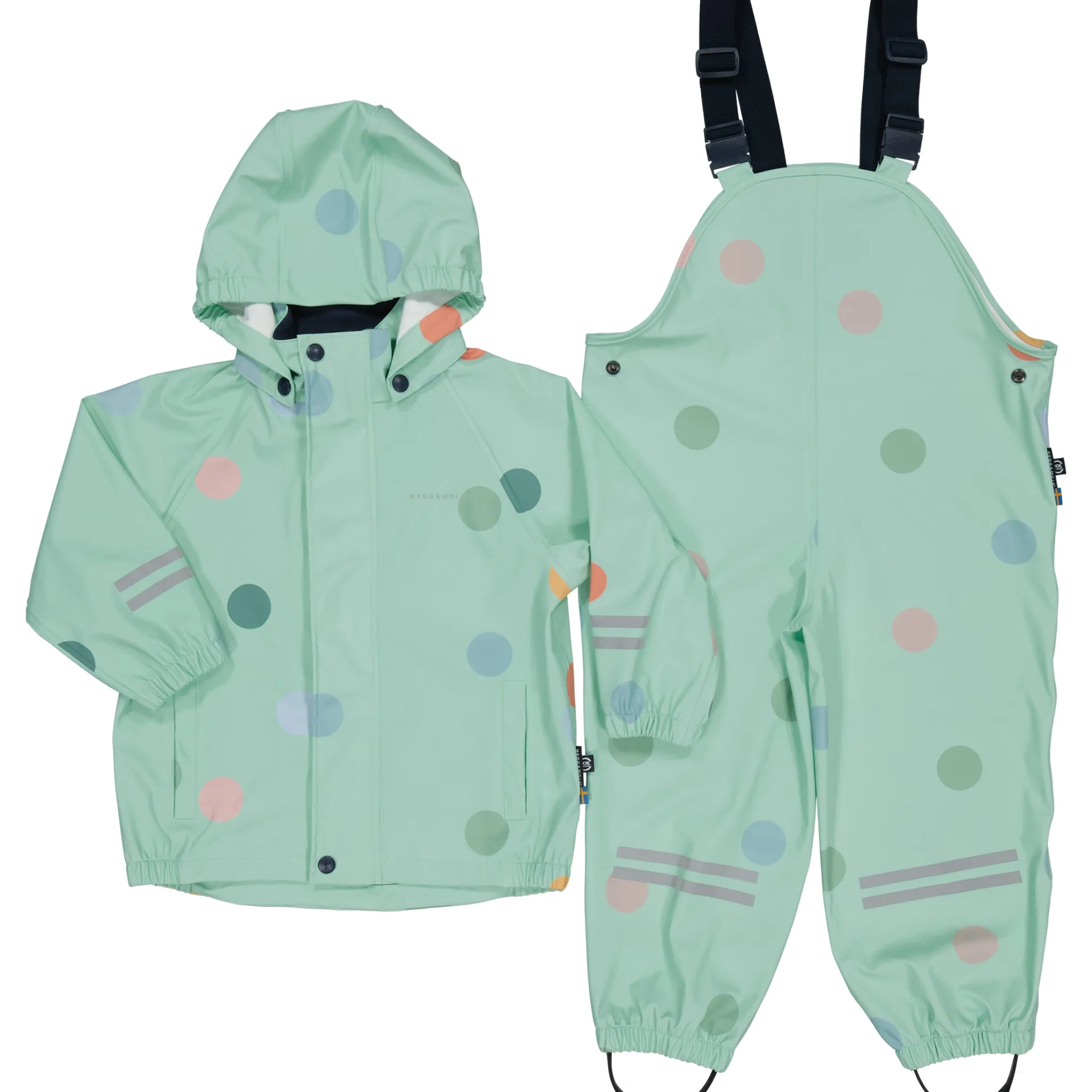 Barn Geggamoja Skal Och Regnkläder<Regnkläder Dots Mint