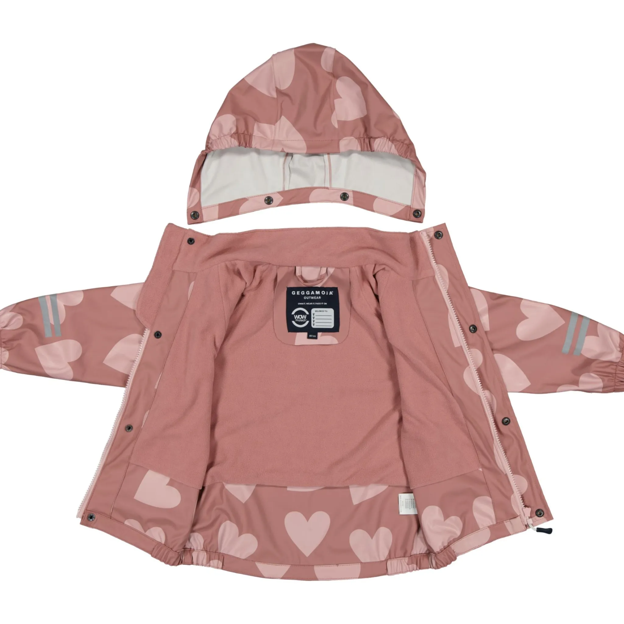 Barn Geggamoja Skal Och Regnkläder|Fleecekläder<Regnkläder Fleecefodrat Hjärtan