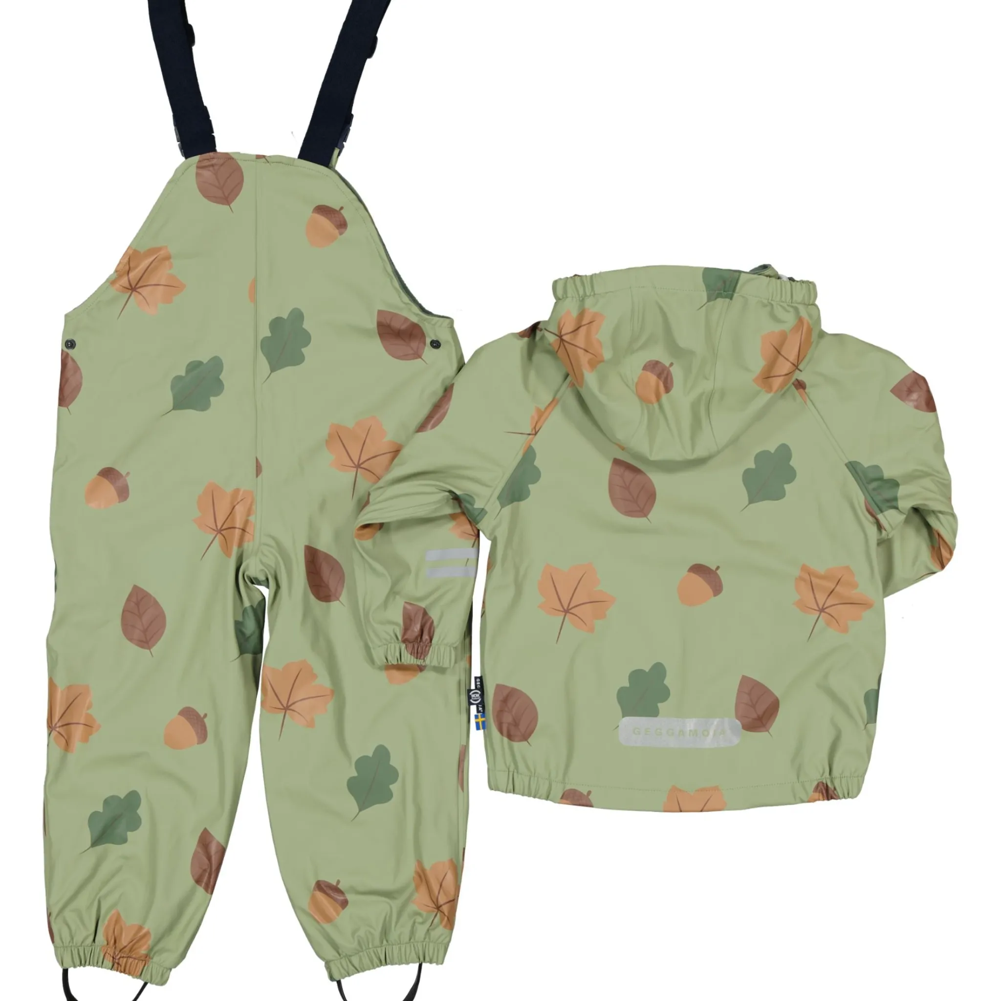 Barn Geggamoja Skal Och Regnkläder|Fleecekläder<Regnkläder Fleecefodrat Löv