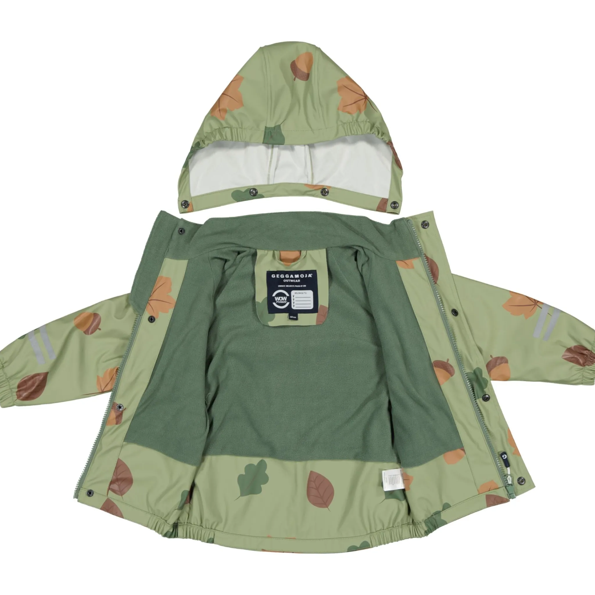 Barn Geggamoja Skal Och Regnkläder|Fleecekläder<Regnkläder Fleecefodrat Löv