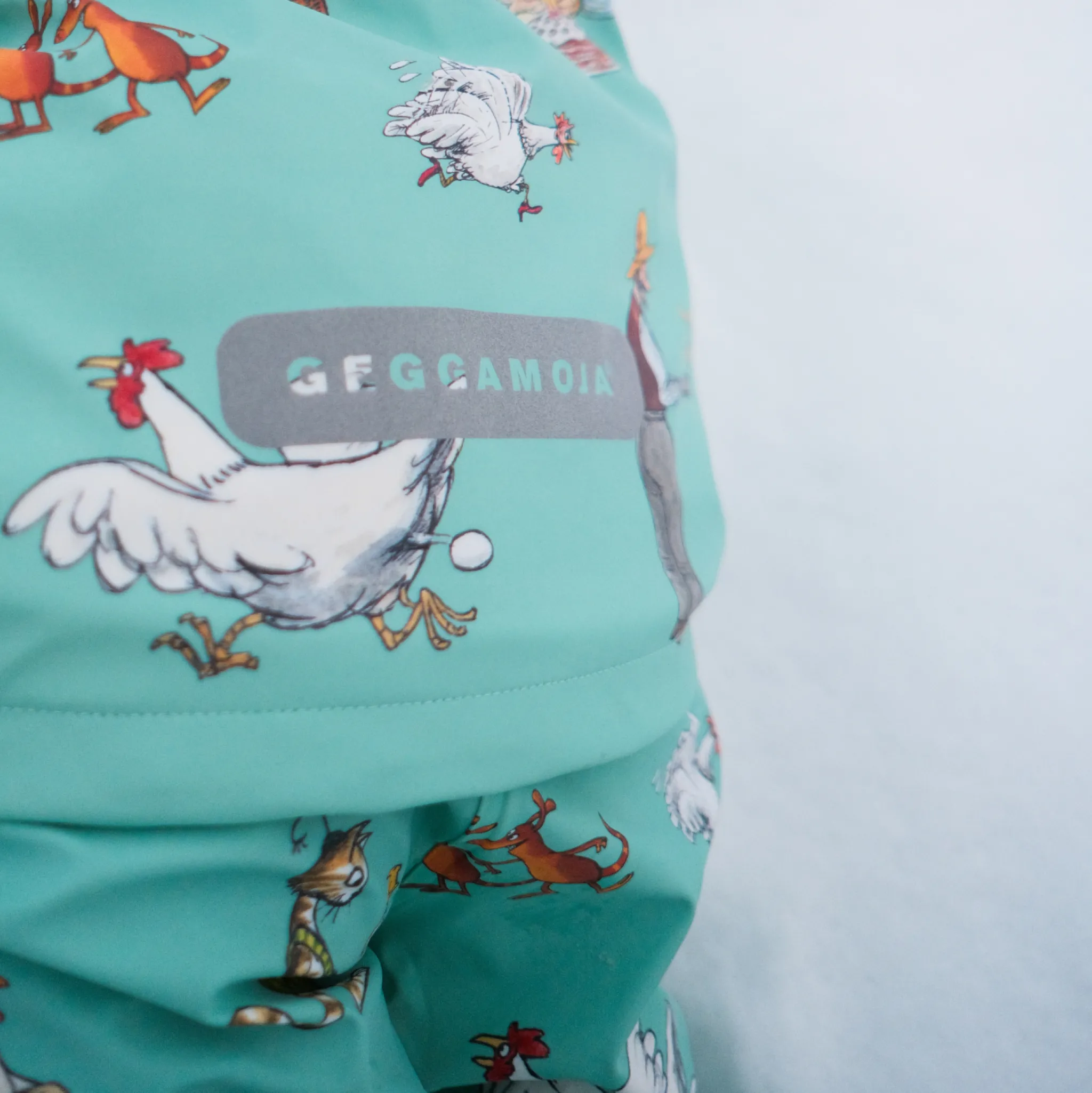 Barn Geggamoja Skal Och Regnkläder<Regnkläder Fleeecefodrat Pettson och Findus Mint