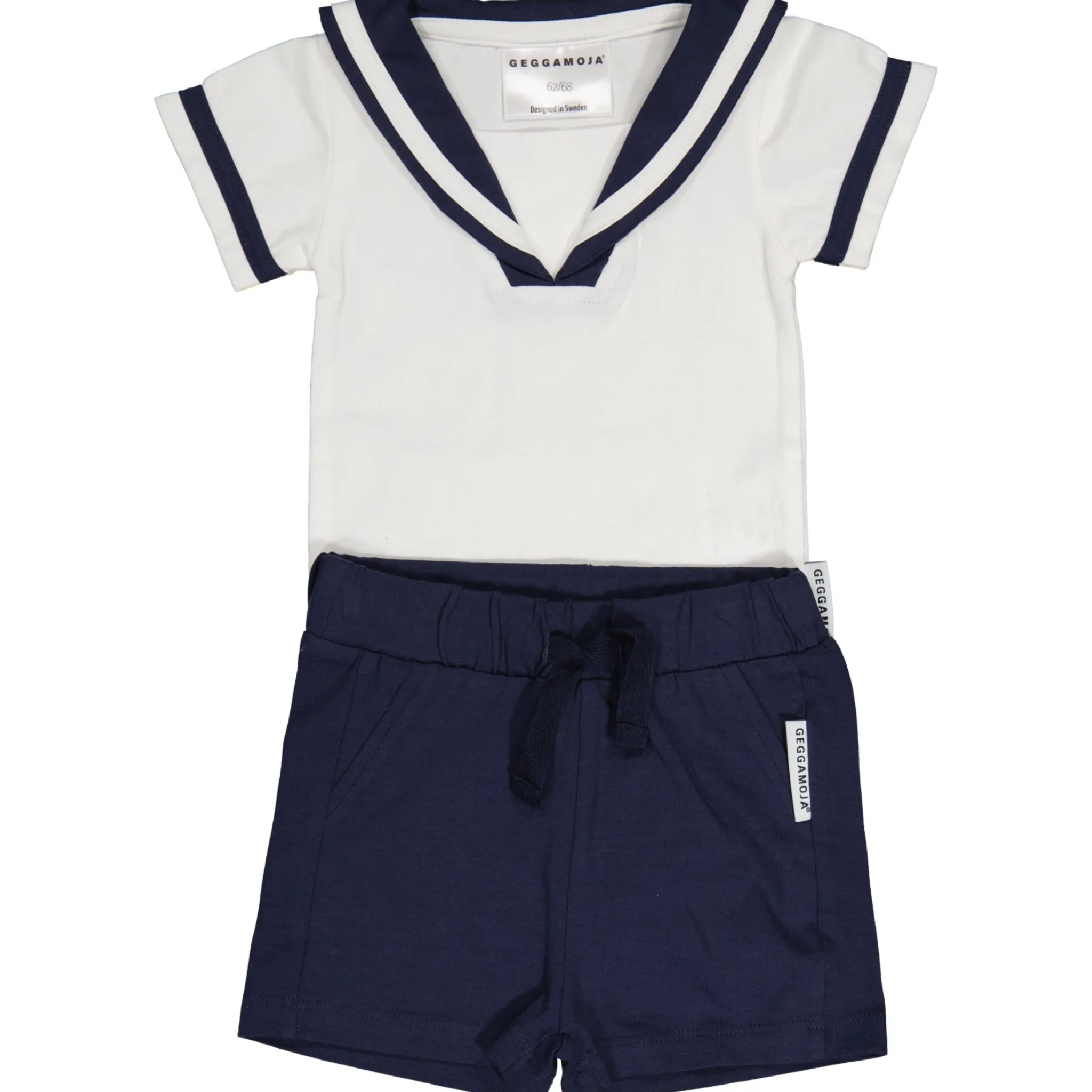 Barn Geggamoja Shorts|Bodys<Seglarset Baby Vit