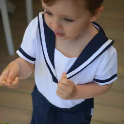 Barn Geggamoja Shorts|T-Shirts<Seglarset Vit