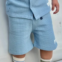 Barn Geggamoja Shorts<Shorts Waffle Dusty Blue