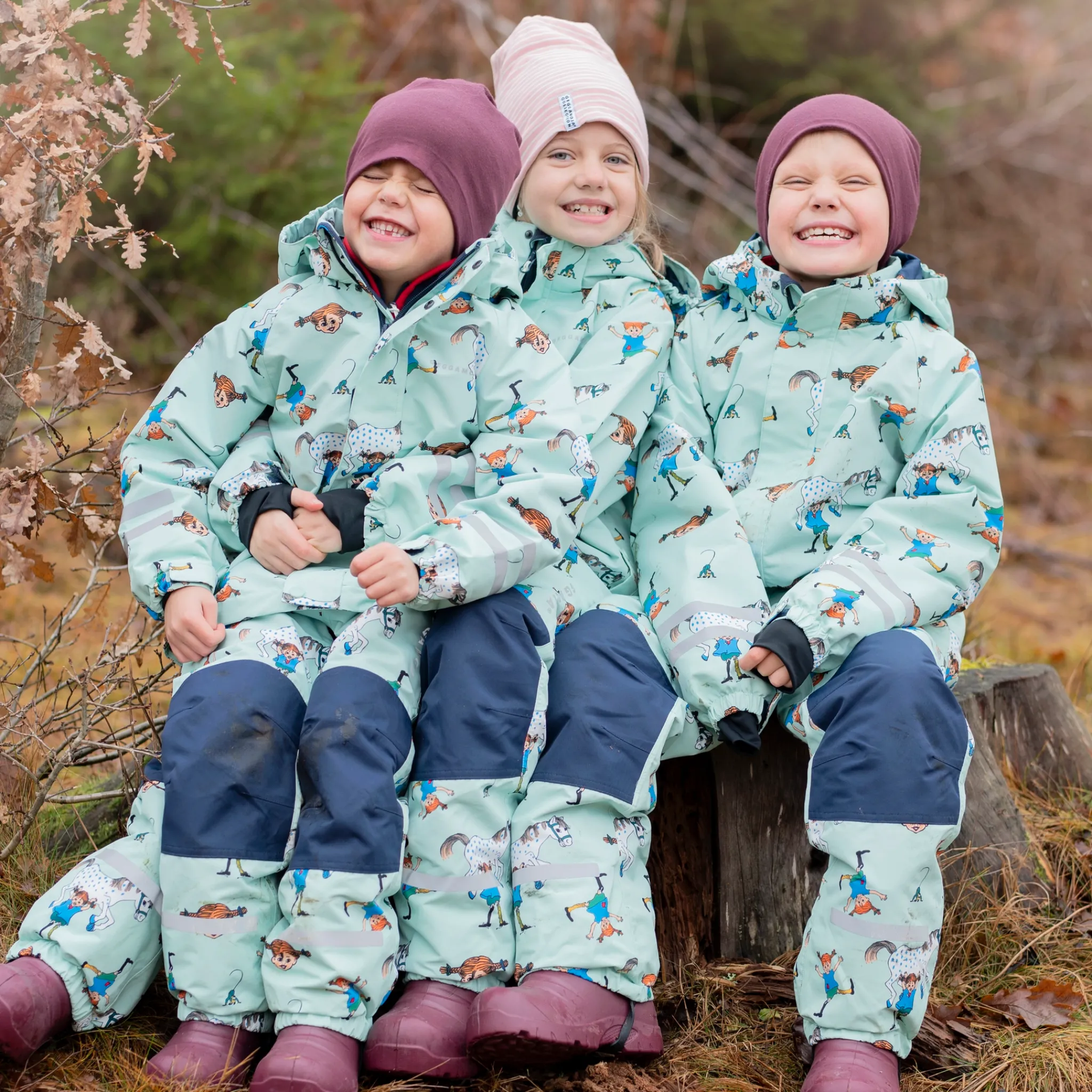 Barn Geggamoja Skal Och Regnkläder<Skalbyxor Pippi Långstrump Mint