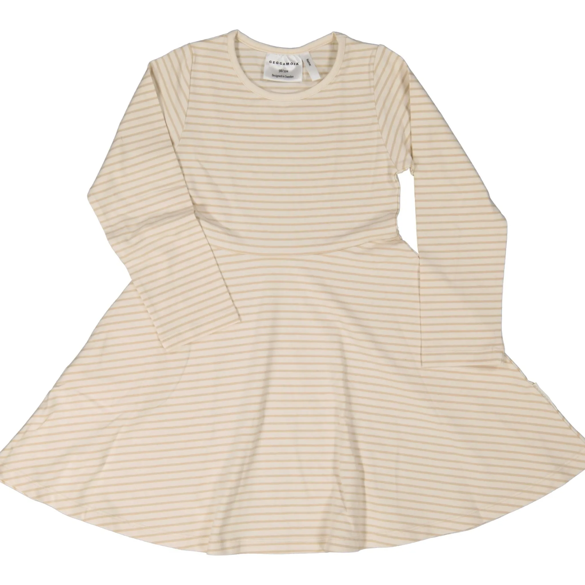 Barn Geggamoja Klänningar|Bambukläder<Snurrklänning Bambu Classic Vit/Beige