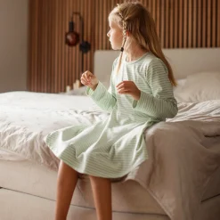 Barn Geggamoja Klänningar|Bambukläder<Snurrklänning Bambu Classic Ljusgrön/Grön