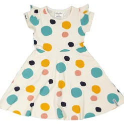 Barn Geggamoja Bambukläder<Snurrklänning Bambu Dots Beige