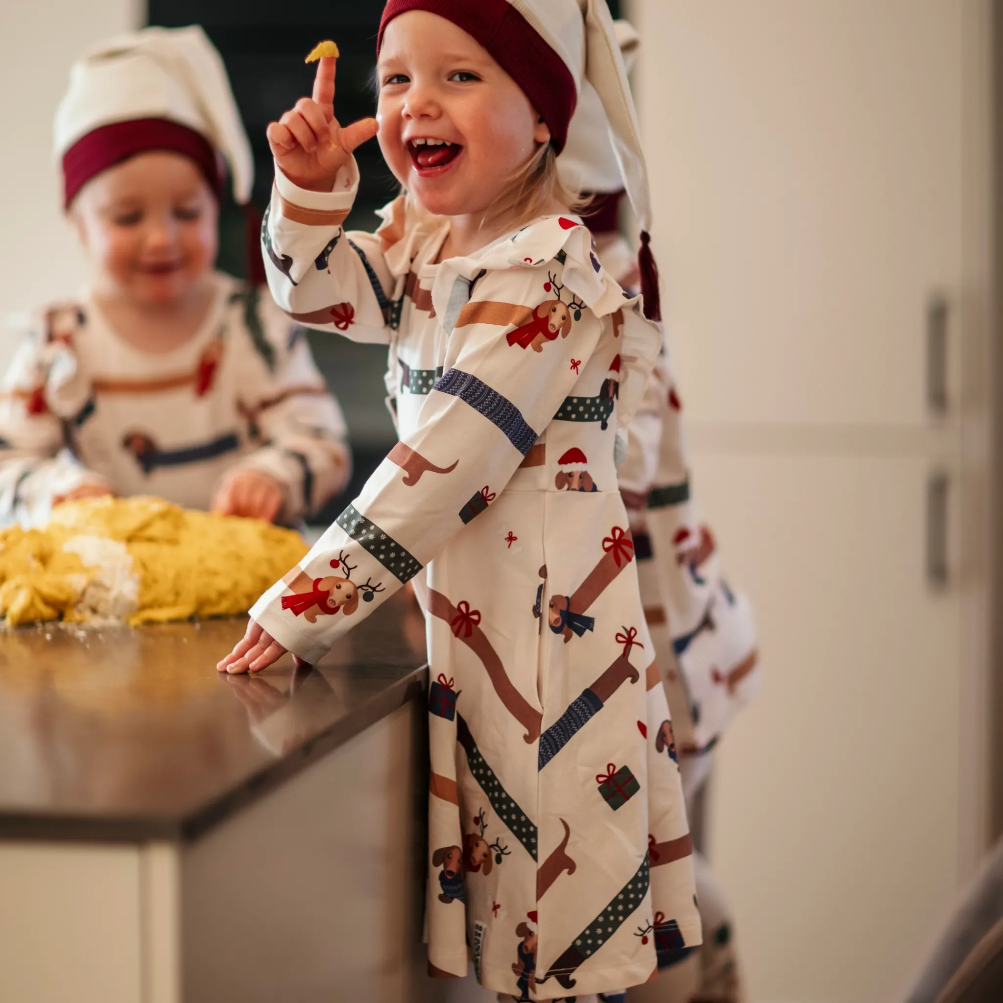 Barn Geggamoja Klänningar|Bambukläder<Snurrklänning Bambu Jultaxar