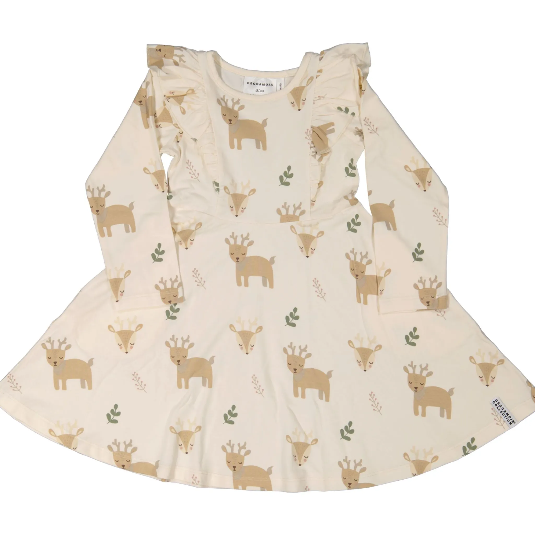 Barn Geggamoja Klänningar|Bambukläder<Snurrklänning Bambu Ren Beige