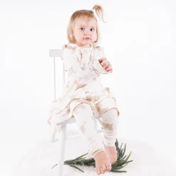 Barn Geggamoja Klänningar|Bambukläder<Snurrklänning Bambu Ren Beige