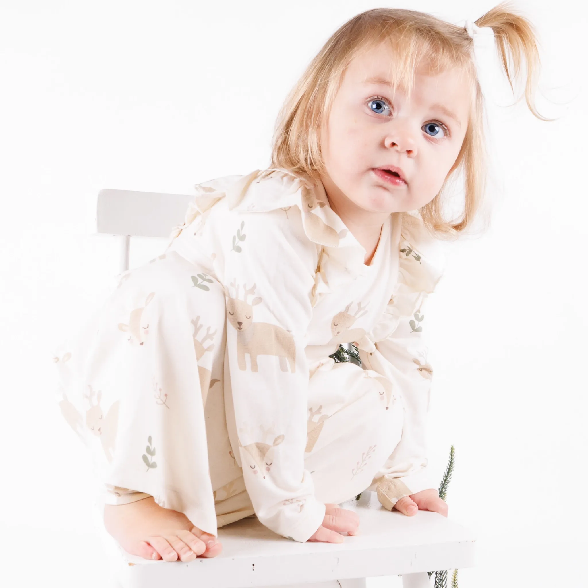 Barn Geggamoja Klänningar|Bambukläder<Snurrklänning Bambu Ren Beige