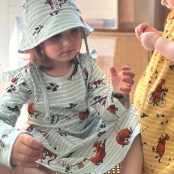 Barn Geggamoja Klänningar<Snurrklänning Mamma Mu och Kråkan Mint/Vit