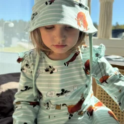 Barn Geggamoja Klänningar<Snurrklänning Mamma Mu och Kråkan Mint/Vit