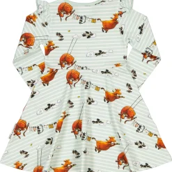 Barn Geggamoja Klänningar<Snurrklänning Mamma Mu och Kråkan Mint/Vit