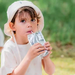 Barn Geggamoja Solhattar Och Kepsar|Bambukläder<Solhatt Bambu Klöver Beige