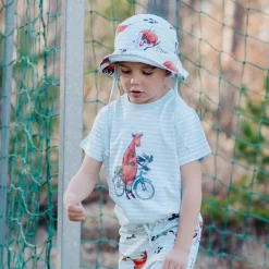 Barn Geggamoja Solhattar Och Kepsar<Solhatt Mamma mu och Kråkan Mint/Vit